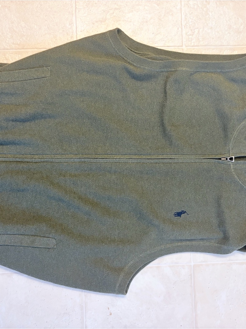 Ralph Lauren Olive Green Zip-Up Sweater Vest